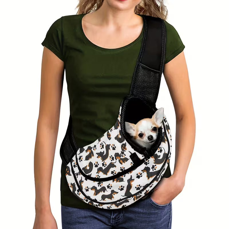 Dachshund Print Small Dog Carrier Sling
