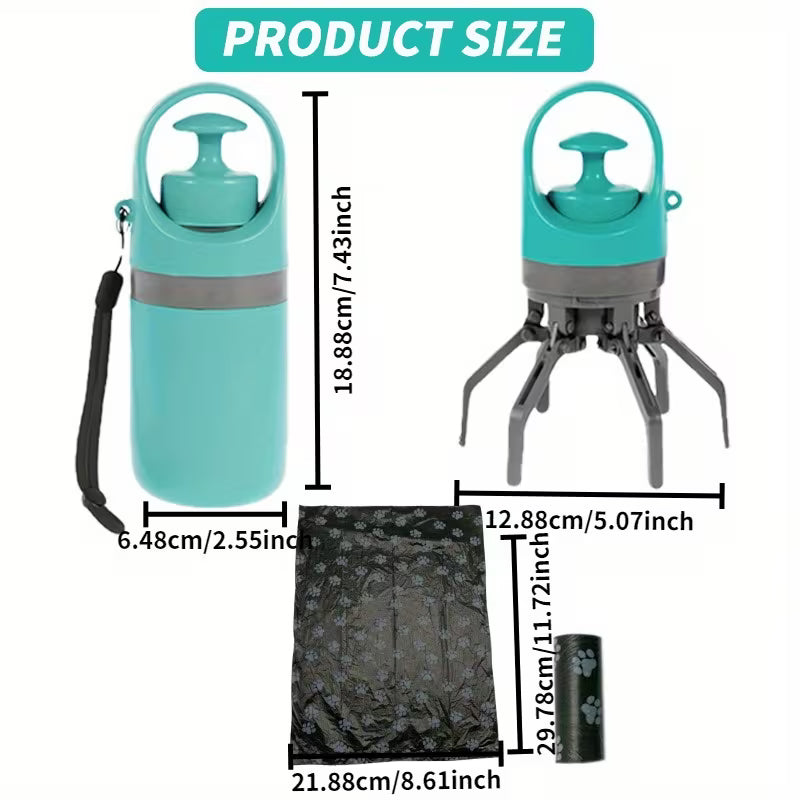 6PCS Dog Poop Scooper Set – Waste Bag Dispenser & 75 Poop Bags