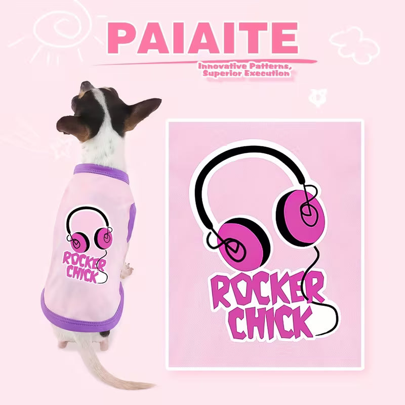 8PCS Dog Shirts – Cute Printed Clothes for Small & Medium Dogs
