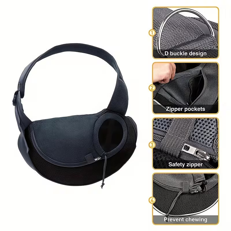 Reflective Pet Sling Carrier Breathable Mesh Travel Safe Sling Carrier For Pets Outgoing