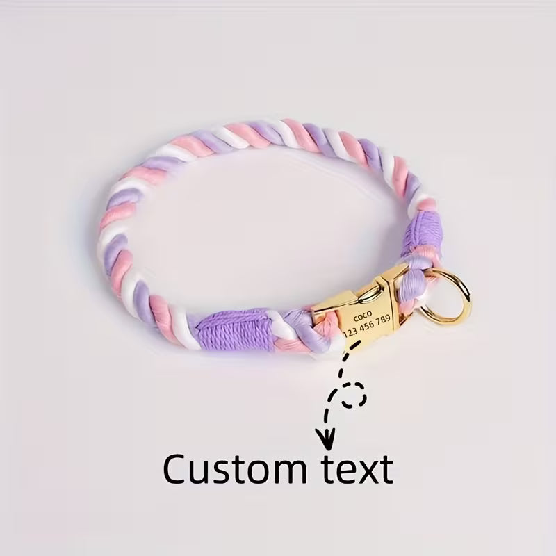 Dog Collars Use Customized Engraved Pet Names And Numbers