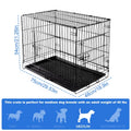 36/42 Inch Double-Door Folding Metal Dog Crate with Divider