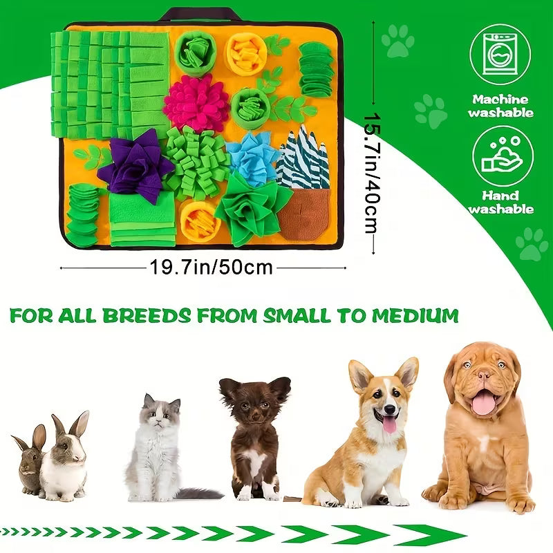 Sniffing Paradise, Interactive Snuffle Mat for Dogs - Engaging Puzzle Toy, Slow Feeder & Relax Blanket