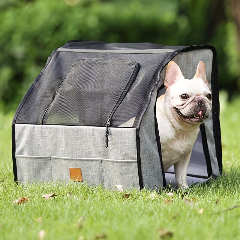 Folding Dog Travel Crate – Portable 3-Door Car & Outdoor Pet Carrier