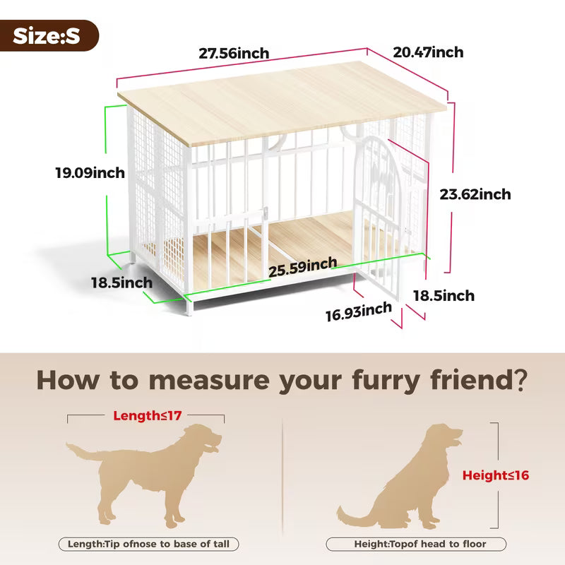 Foldable Wooden Dog Crate Furniture with Storage Top