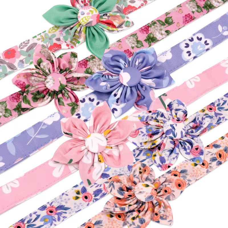 Floral Dog Collar & Leash Set – Soft Nylon