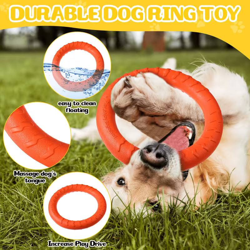 4pcs 7.48" Dog Ring Toys – Durable Chew & Fetch Training Toys