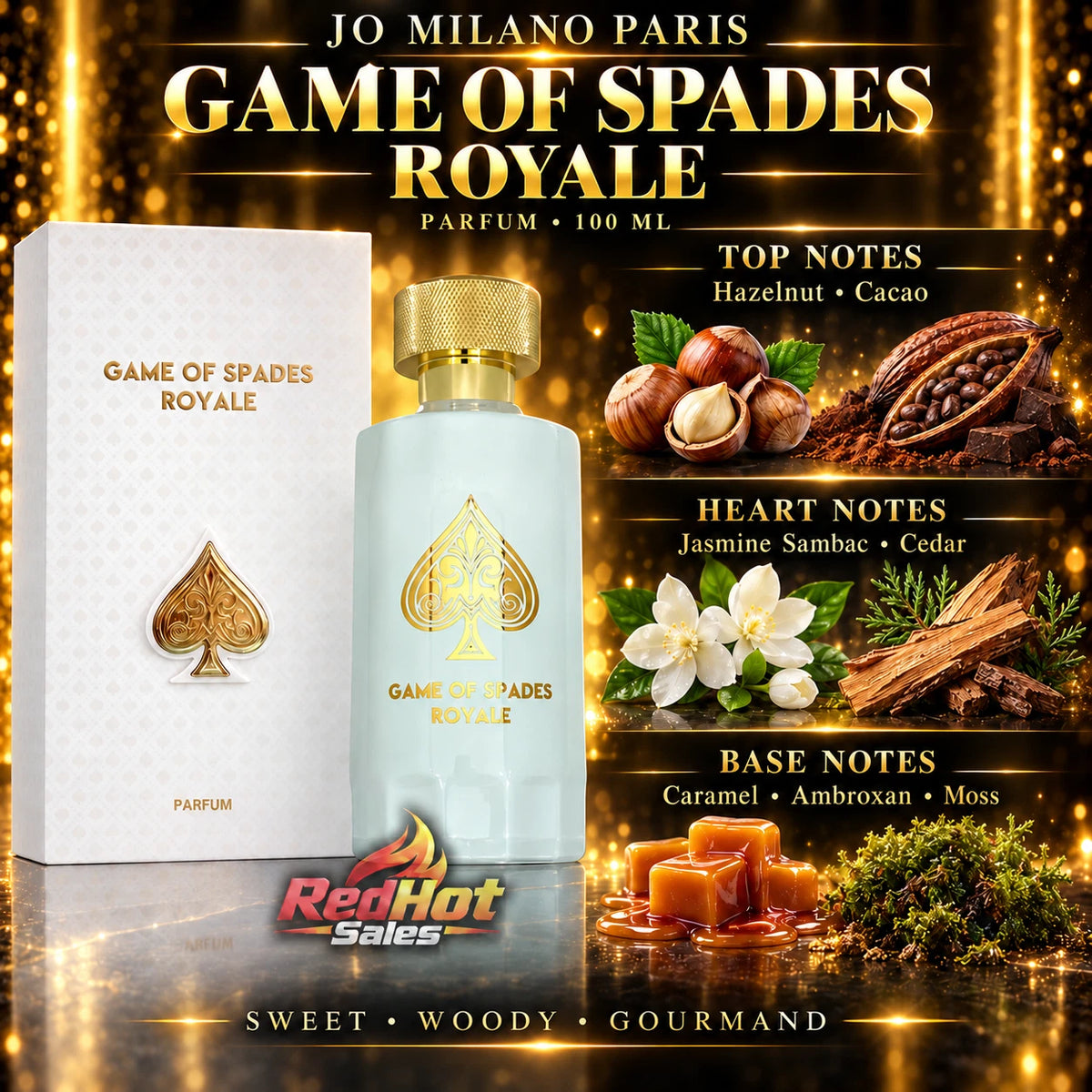Jo Milano Paris Game of Spades Royale 100ml Parfum Spray Unisex Perfume Boxed