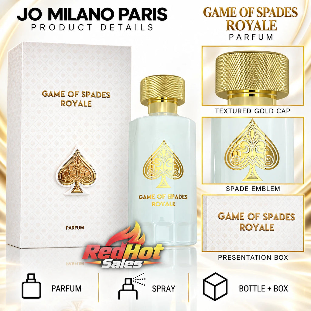 Jo Milano Paris Game of Spades Royale 100ml Parfum Spray Unisex Perfume Boxed