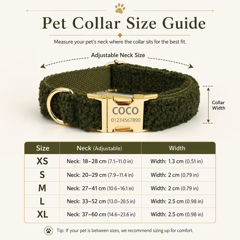 Dog Collar with Adjustable Soft & Warm Design,