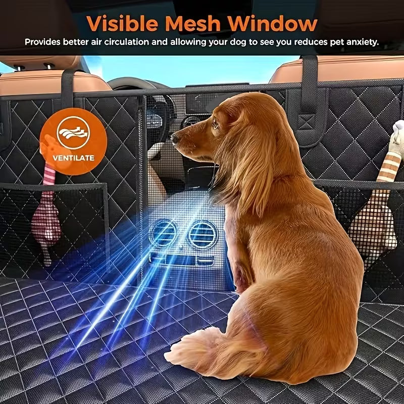 Hard-Bottom Dog Car Seat Cover – 400 Lbs Heavy-Duty Backseat Extender, 7-Layer Waterproof Pet Seat Protector for Cars & SUVs