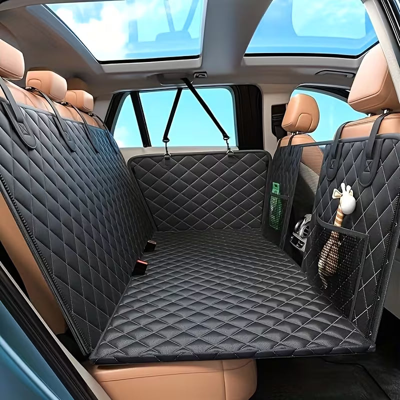 Hard-Bottom Dog Car Seat Cover – 400 Lbs Heavy-Duty Backseat Extender, 7-Layer Waterproof Pet Seat Protector for Cars & SUVs