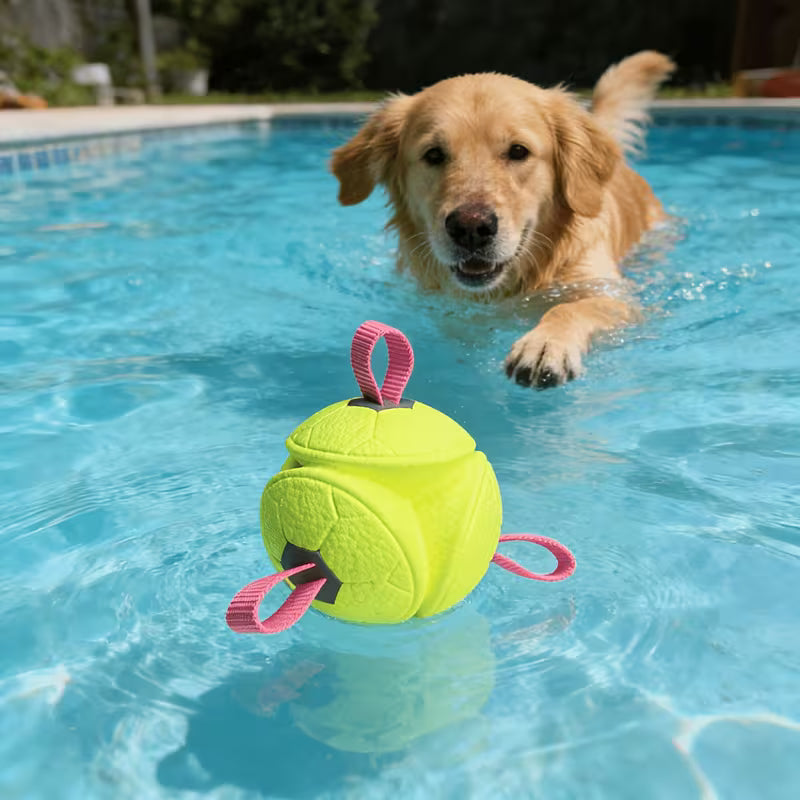 Indestructible ETPU Knotted Dog Ball – Chew & Fetch Toy