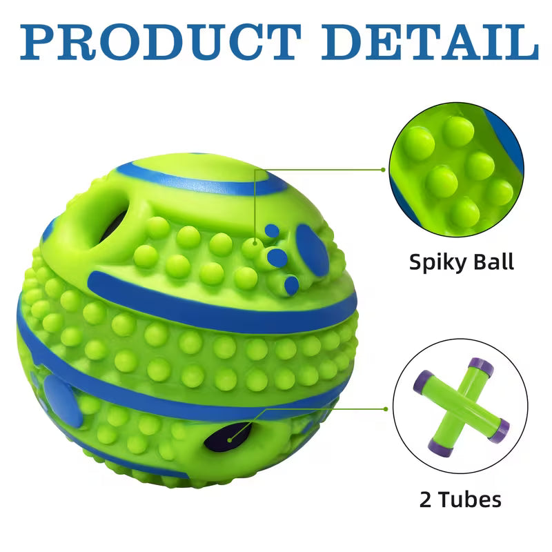 Interactive Rolling Dog Ball with Sound – Battery-Free Dog Toy