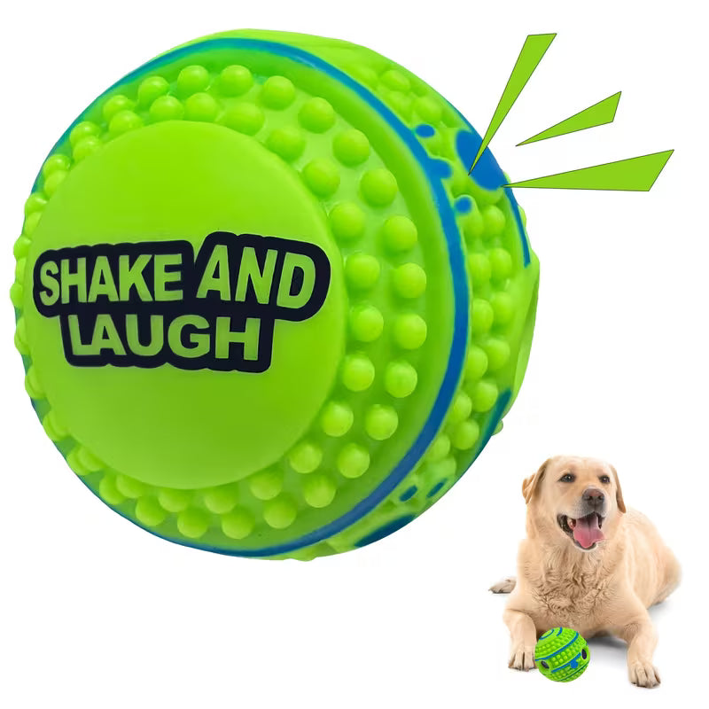 Interactive Rolling Dog Ball with Sound – Battery-Free Dog Toy