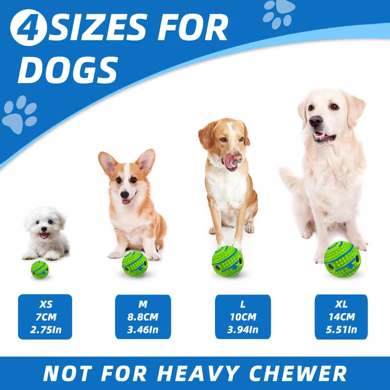Interactive Rolling Dog Ball with Sound – Battery-Free Dog Toy