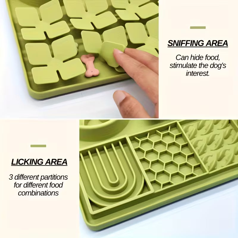 Silicone Dog & Cat Lick Mat with Suction Cups – Anti-Slip Slow Feeder & Treat Mat