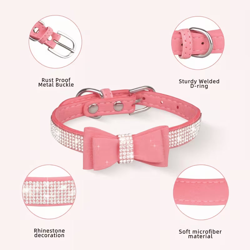 Luxury Rhinestone Dog Collar & Leash Set